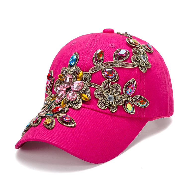 Wholesale Handmade Diamond Gilt Edged Louver Cotton Baseball Cap