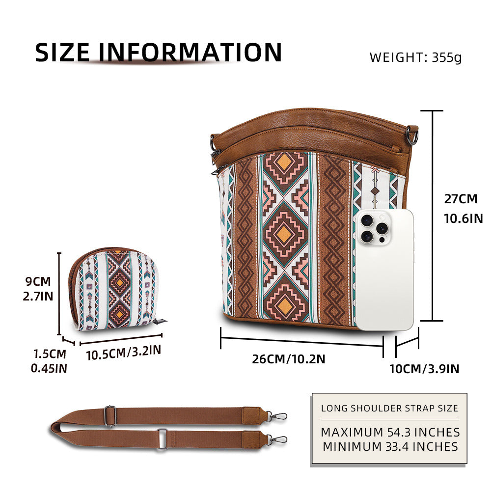 Wholesale Bohemian ethnic style two-piece crossbody bag