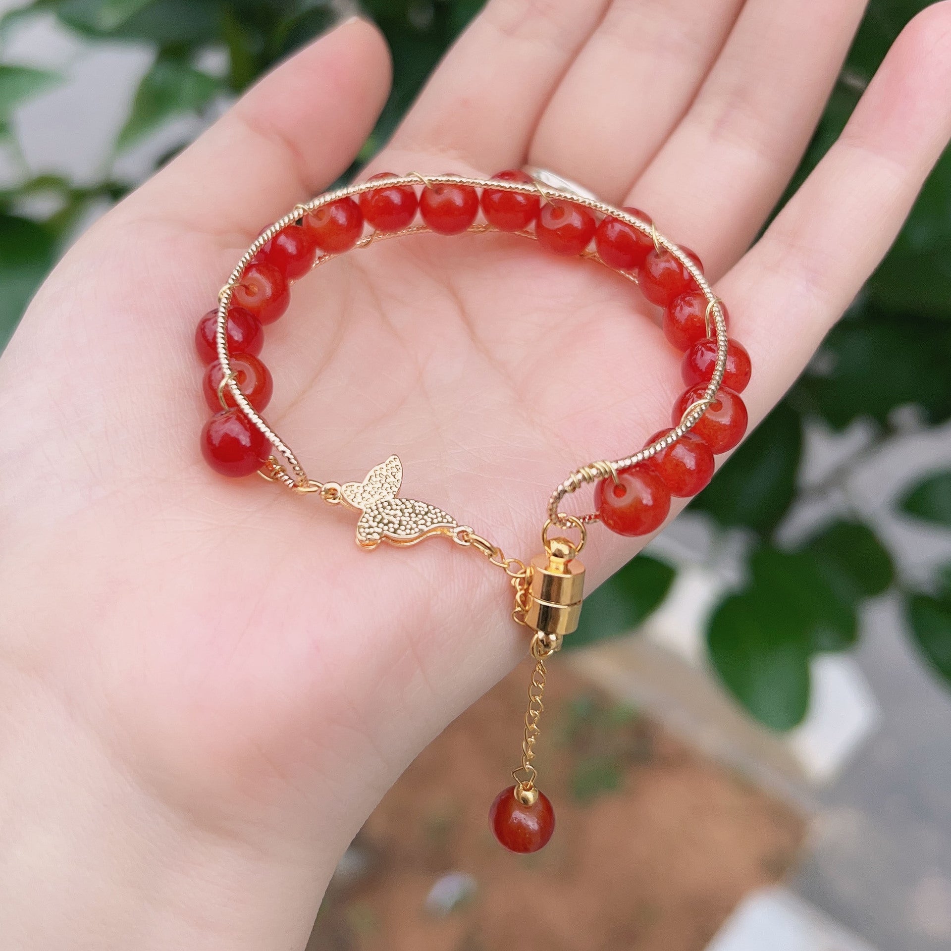 Wholesale New Chinese Style Red Maple Leaf Bracelet