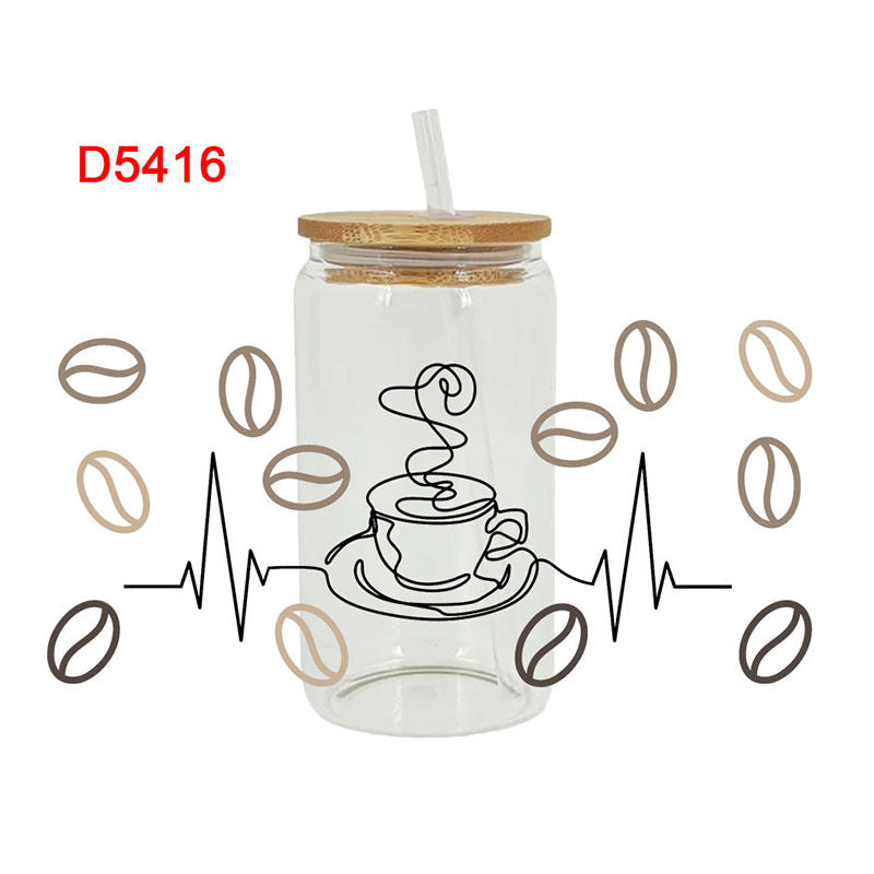 Wholesale Coffee bean beverage 16oz Cup UV DTF Wraps