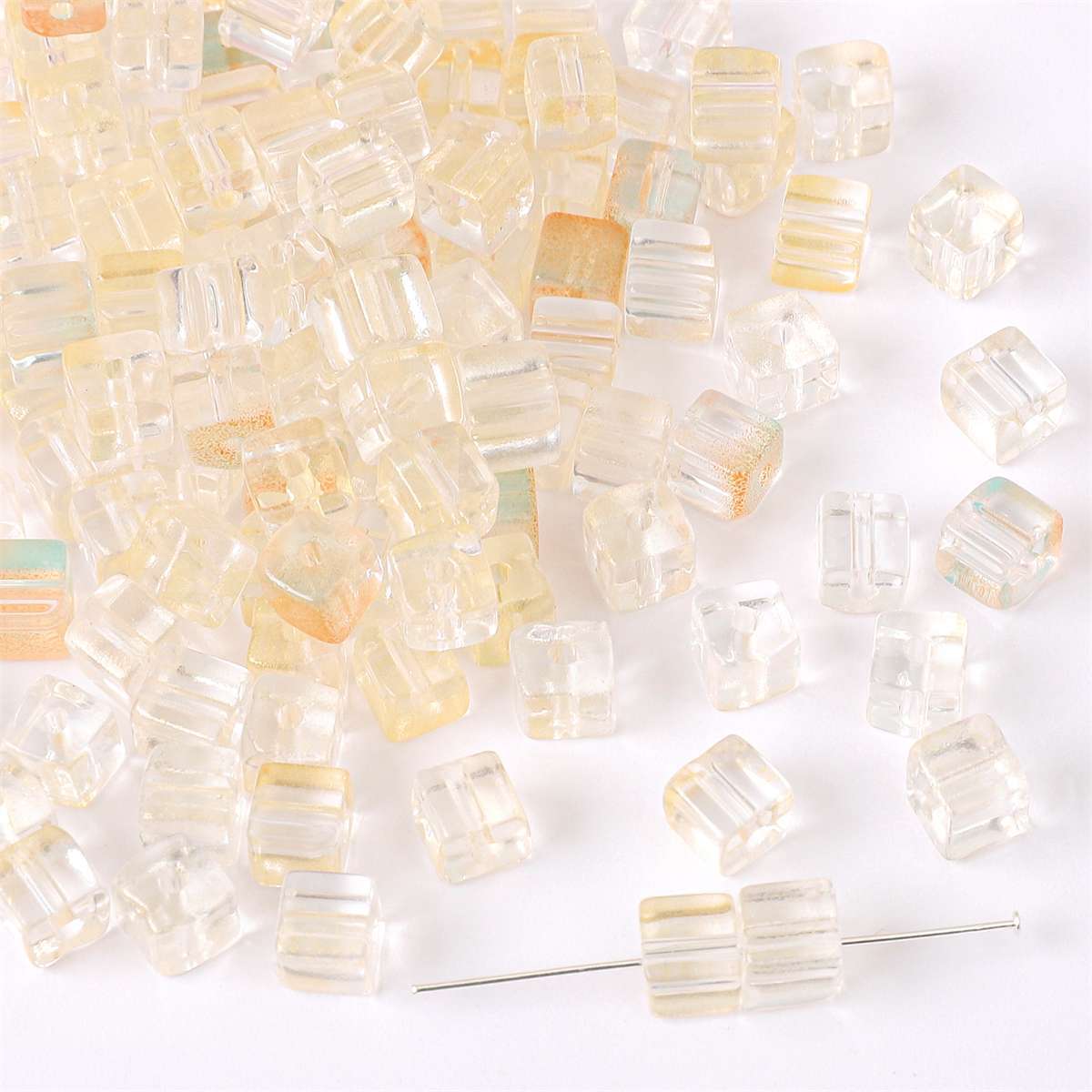 Wholesale Glass Gradient Sugar Cube Beads