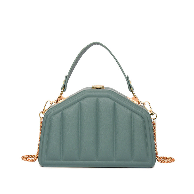 Wholesale Simple Solid Color Chain Bag Shoulder Crossbody Bag Pleated Handbag