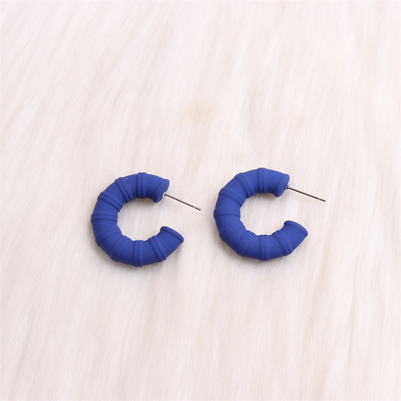 Wholesale Colorful Bamboo C-ring Acrylic Earrings