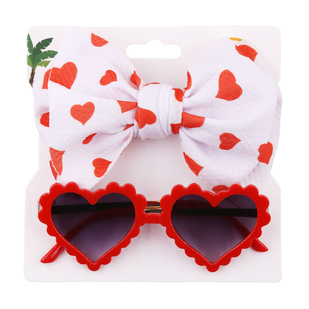 Wholesale Baby Summer Polyester Printed Headband Sun Lens Strap Set