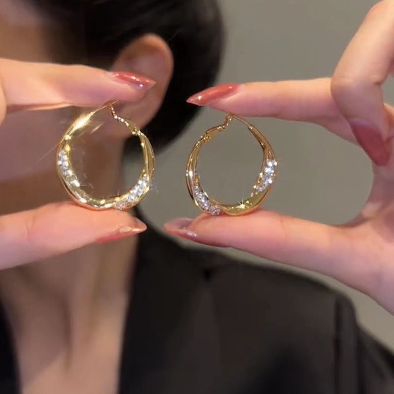 Wholesale S925 Silver Needle with Diamond  Silver Needle   Simp Fashionable All-match Earrings