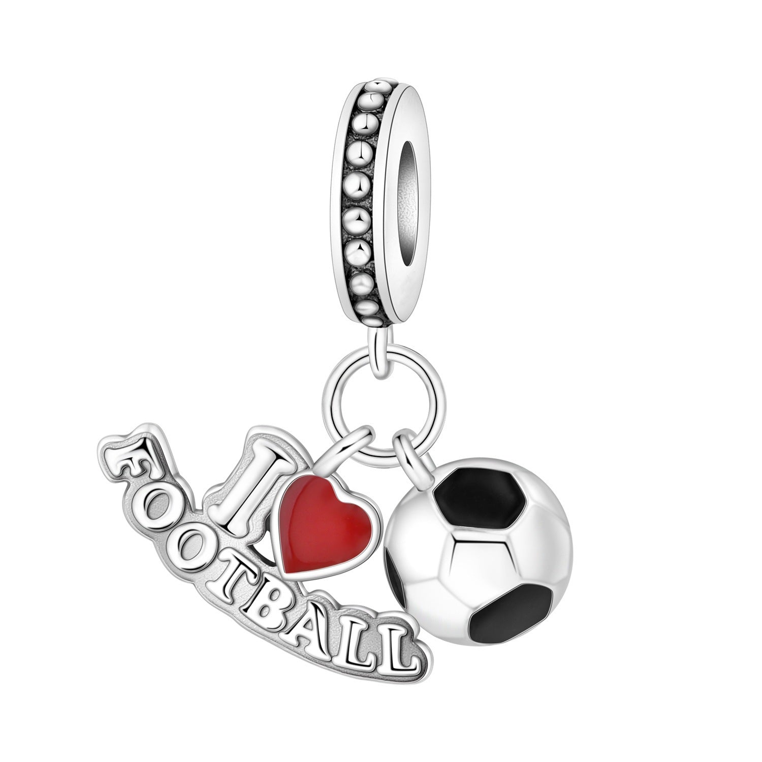 Wholesale Music Sports Series Football Guitar Silver Plated Charms