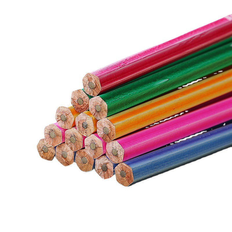 Wholesale Color Pencils with Large Leather Tips HB Hexagonal Log Pencils