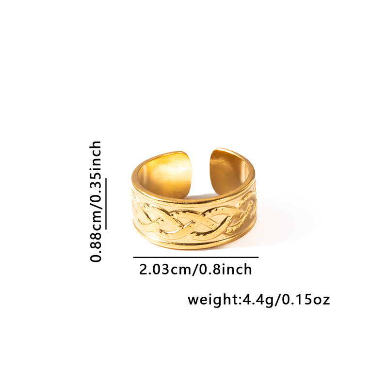 Wholesale Titanium Steel Gold Men' s and Women' s Luxury Adjustable Ring
