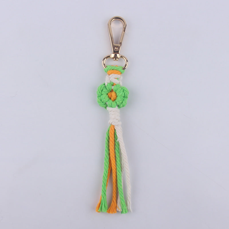 Wholesale Handmade Cotton Thread Woven Cartoon Flower Keychain