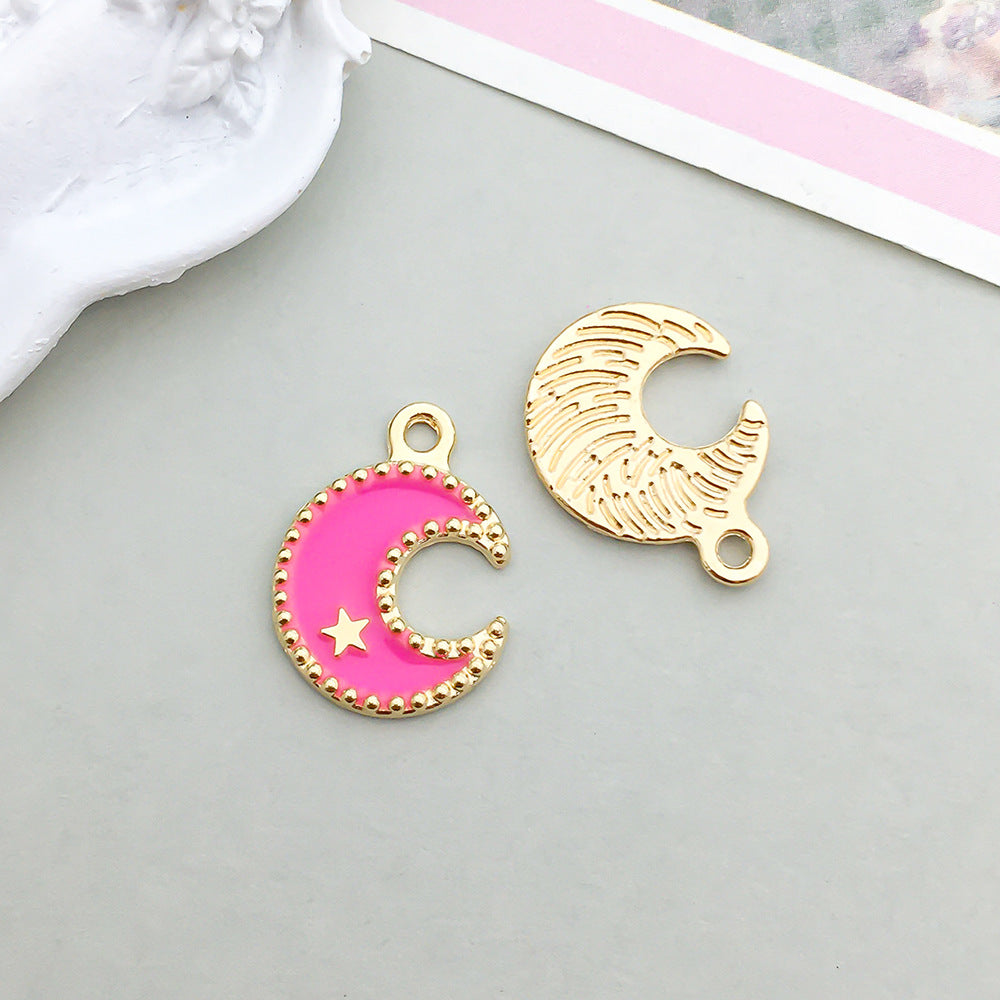 Wholesale Mix 30 Rose Red Drip Oil Alloy Cute Cartoon Simulation Heart Pendant