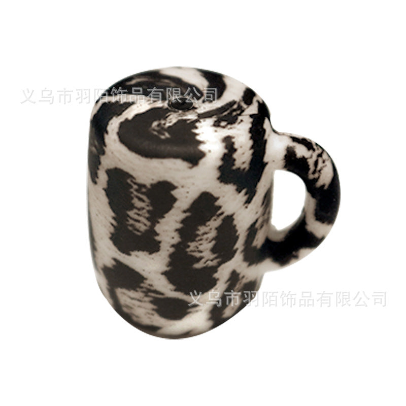 Wholesale 10PCS Leopard Print Water Cup Silicone Beads