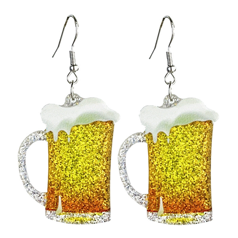 Wholesale Dance Party Oktoberfest Wine Cocktail Earrings