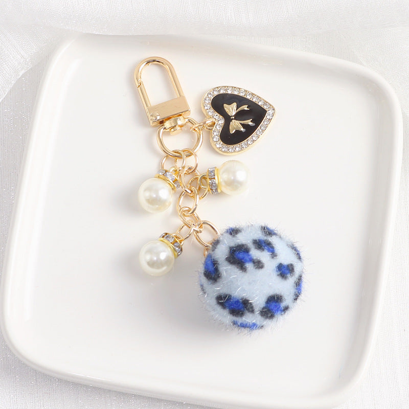Wholesale Leopard Fur Ball Keychain