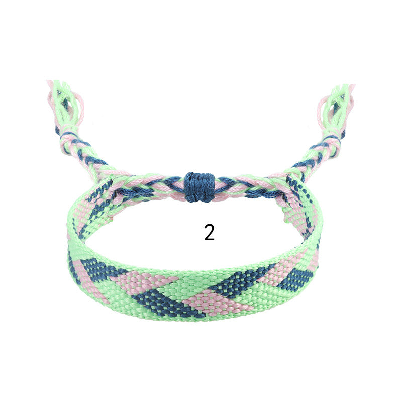 Wholesale Bohemian Ethnic Style Cotton and Linen Braided Bracelets