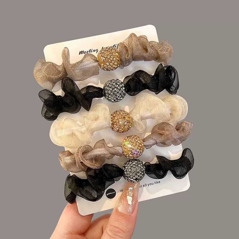 Wholesale Organza High Elastic Leopard Print Hair Tie