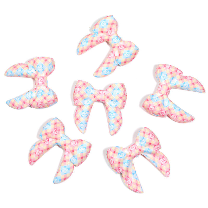 Wholesale 10pcs DIY 3D silicone printed bow tie with through-hole design and focal beads