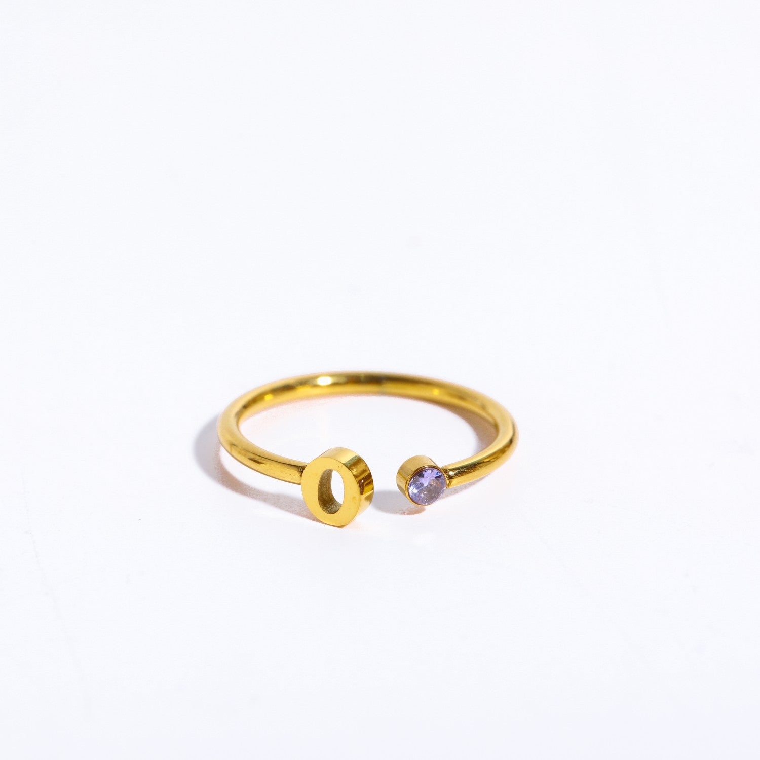 Titanium acero al por mayor 26 letras anillo abierto