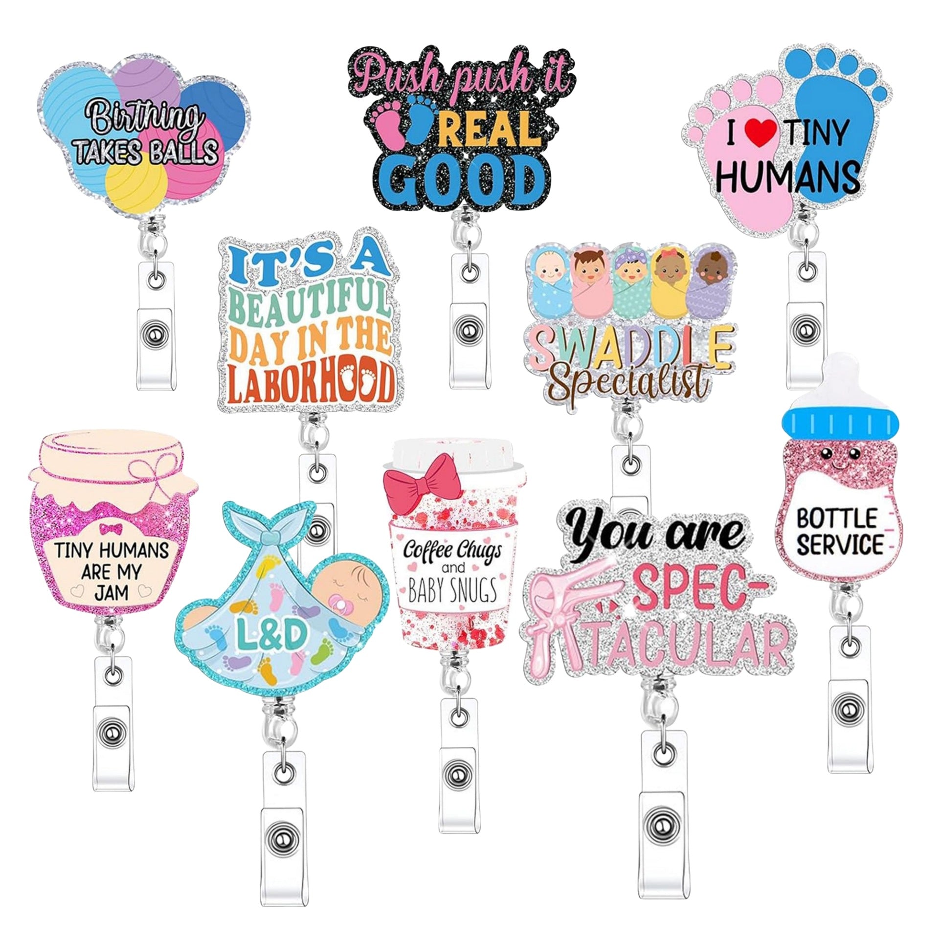 Wholesale Hospital maternity and newborn theme retractable badge keychain