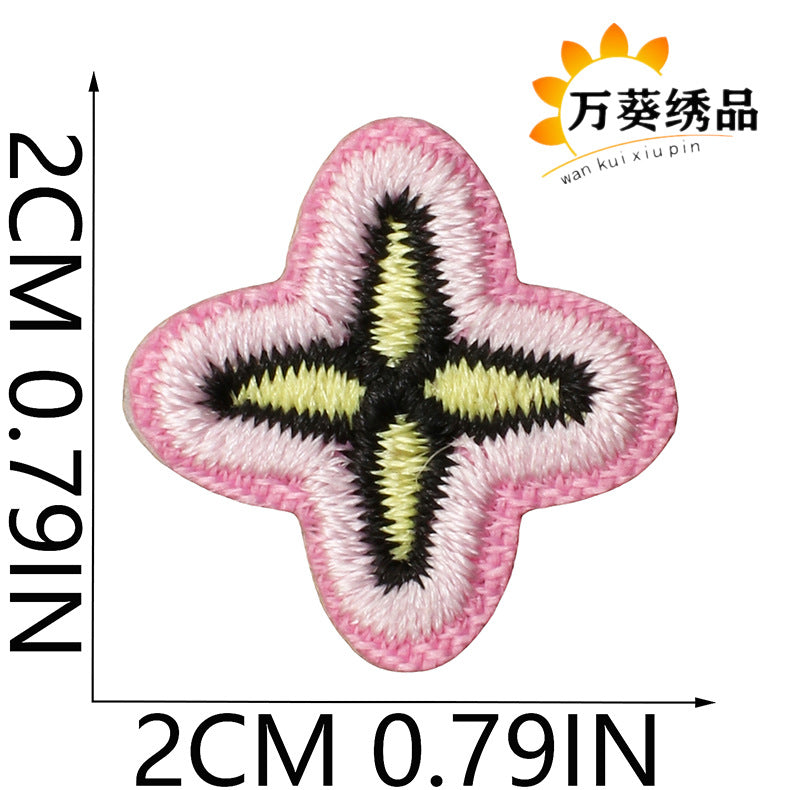 Wholesale Cute Heart Fruit Embroidered Patches Small Polyester Thread Sew On Clothing Appliques DIY Bag Charm Gift Accessory