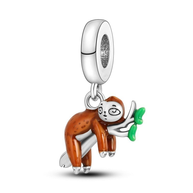 Wholesale Silver plated bead cute animal bracelet Charms