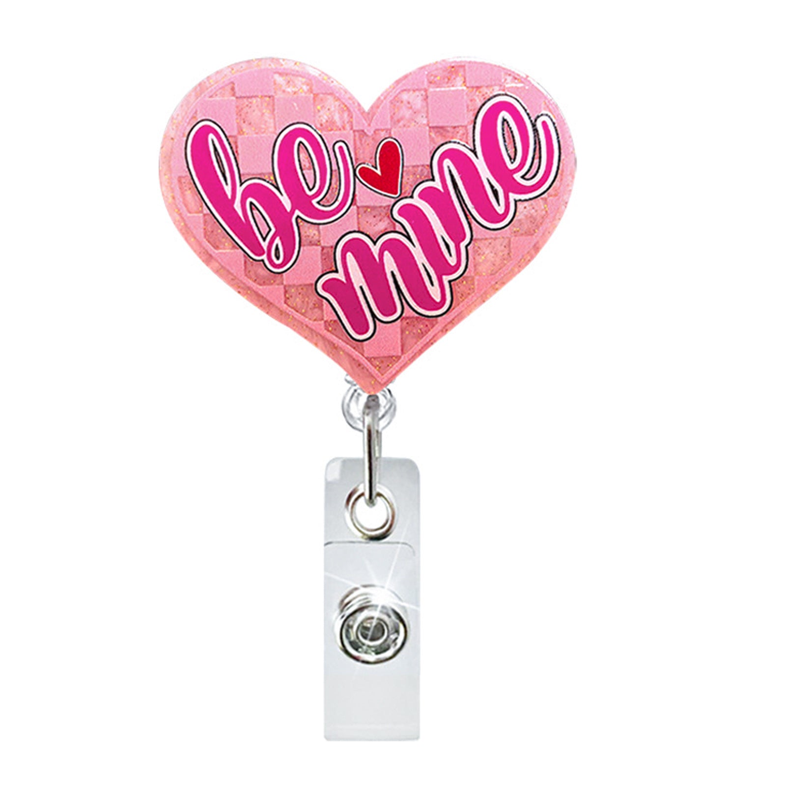 Wholesale New Acrylic Valentine' s Day Love Retractable Rotating Badge Reel Medical