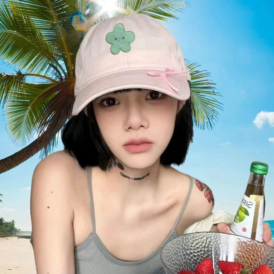 Wholesale Heart Embroidered Bow Baseball Cap