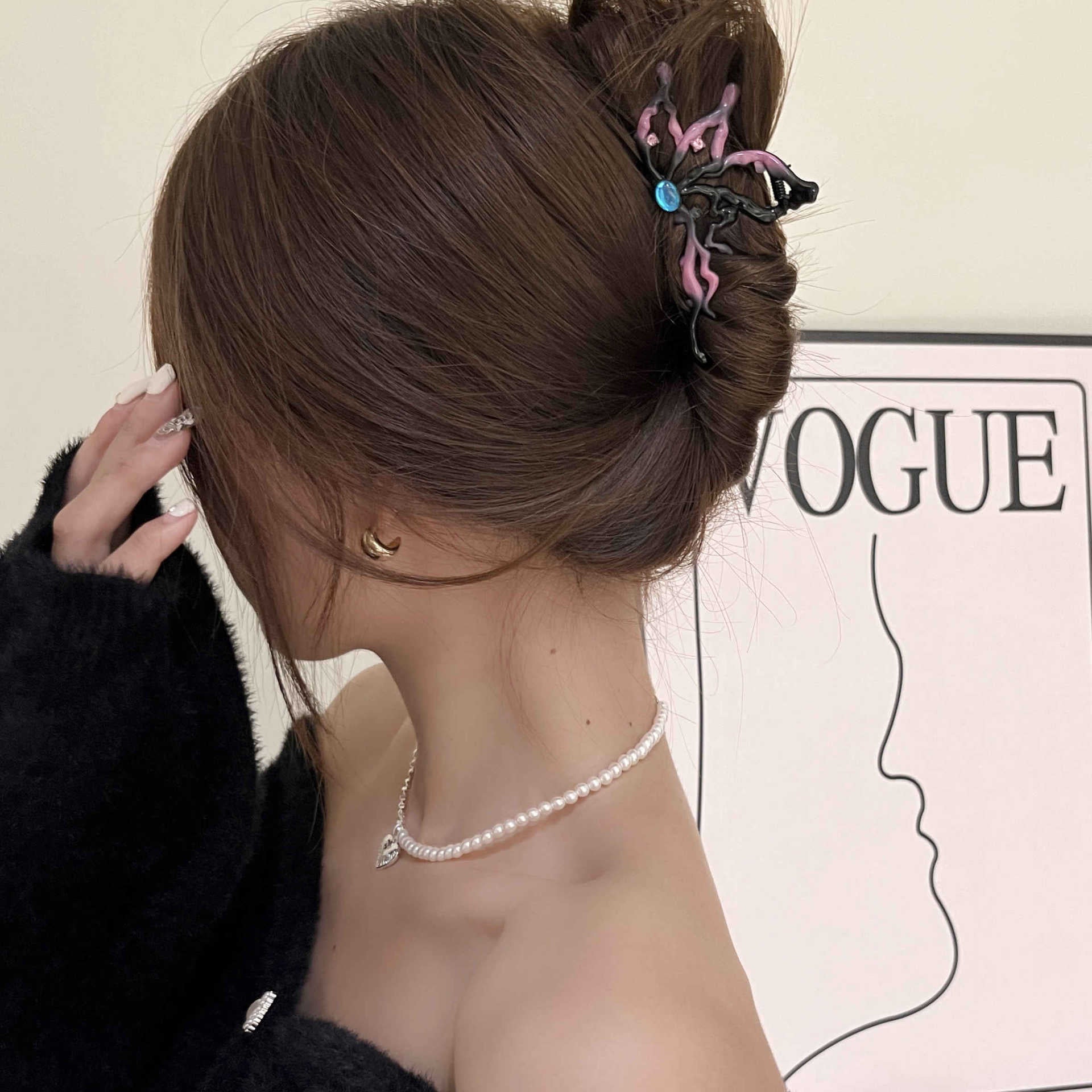 Wholesale Gradient Pink Bow Plastic Gripper