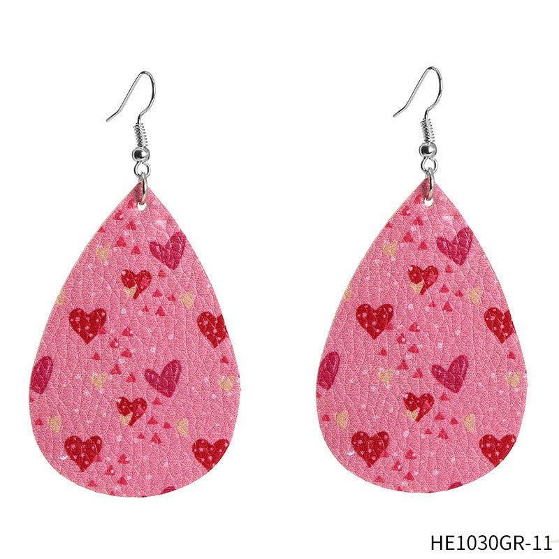 Wholesale Valentine' s Day Sparkling Three Series Heart shaped Acrylic Earrings