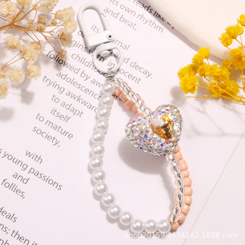 Wholesale Full Diamond Love Gemstone Acrylic Keychain