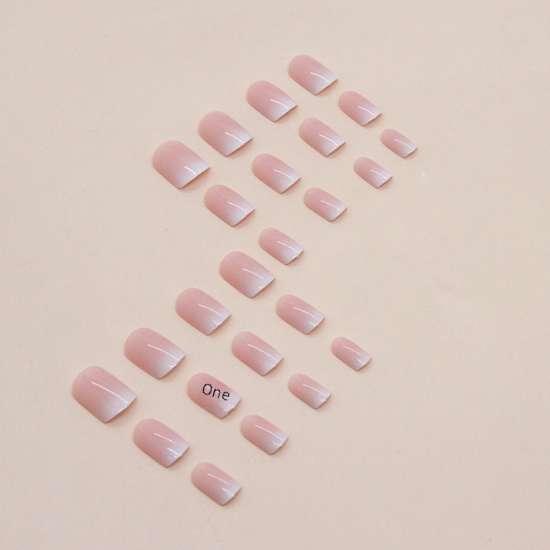 Wholesale Short square pure gradient nail art girl style wear nails