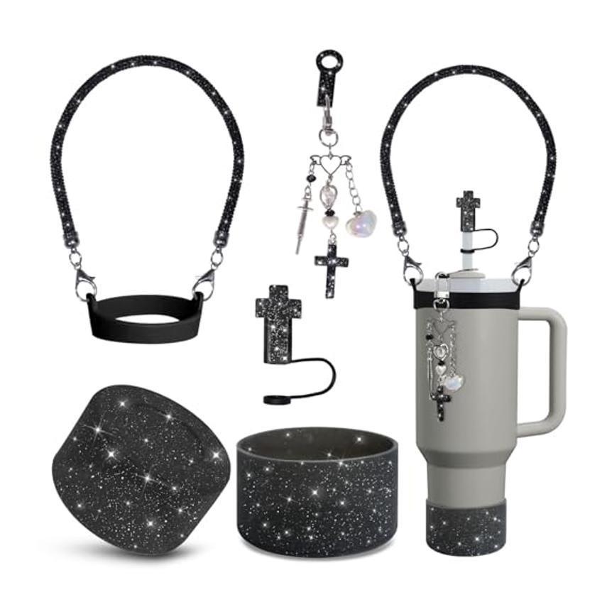 Wholesale Black Cup Set Cross Keychain 40oz Cup Accessories Set