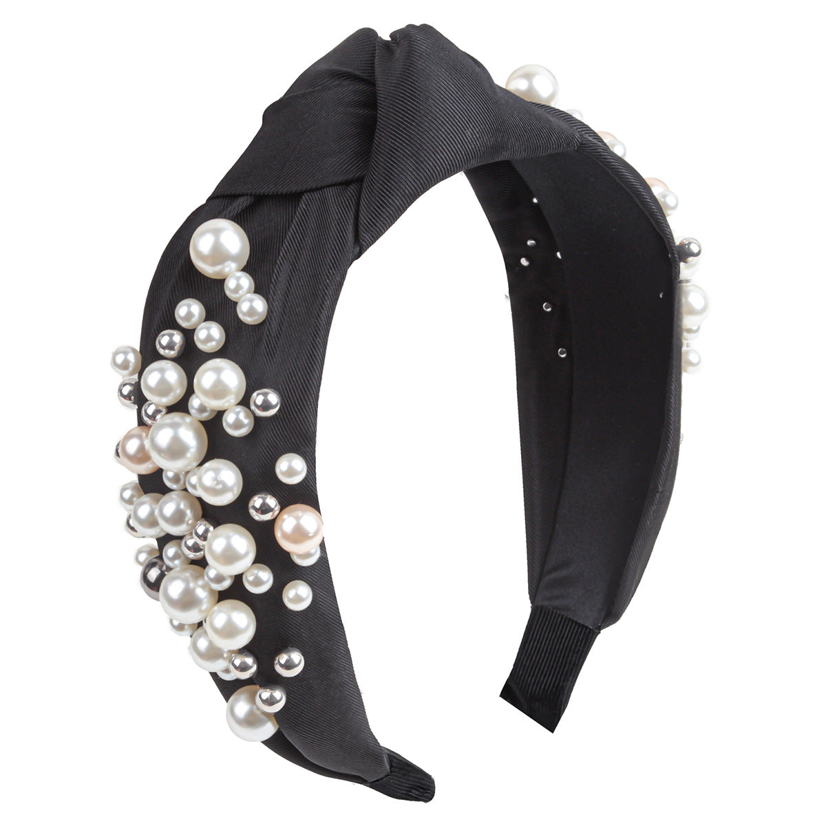 Wholesale new headband women's pearl knotted fabric headband fashion simple temperament headband hair accessories