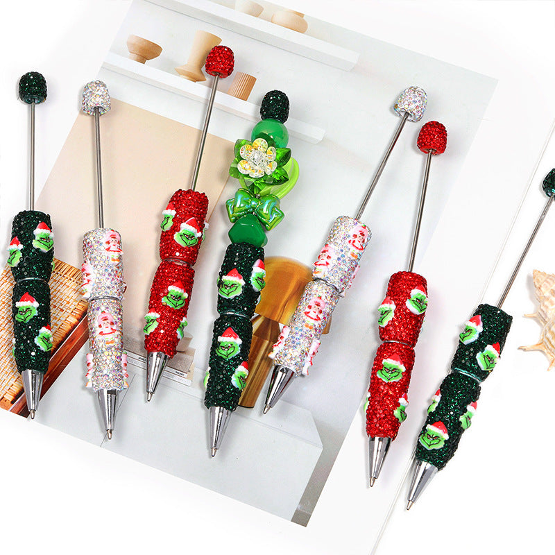 Wholesale 5ps High-value rhinestone ballpoint pen  clay ballpoint pen Beadable Pen
