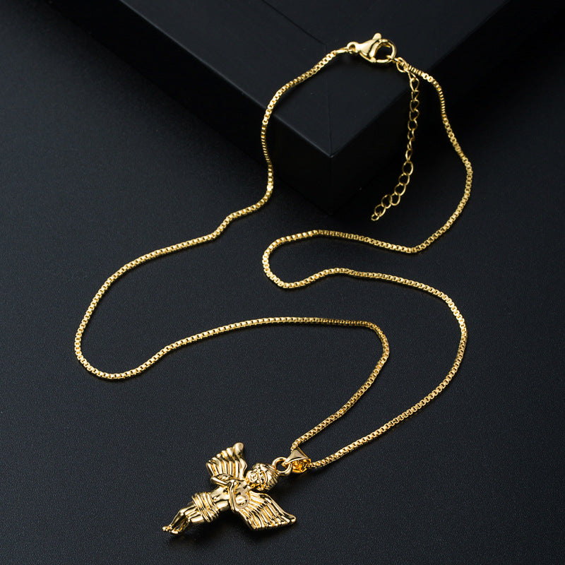 Wholesale copper plated 18K gold micro-inlaid zircon necklace sweater chain