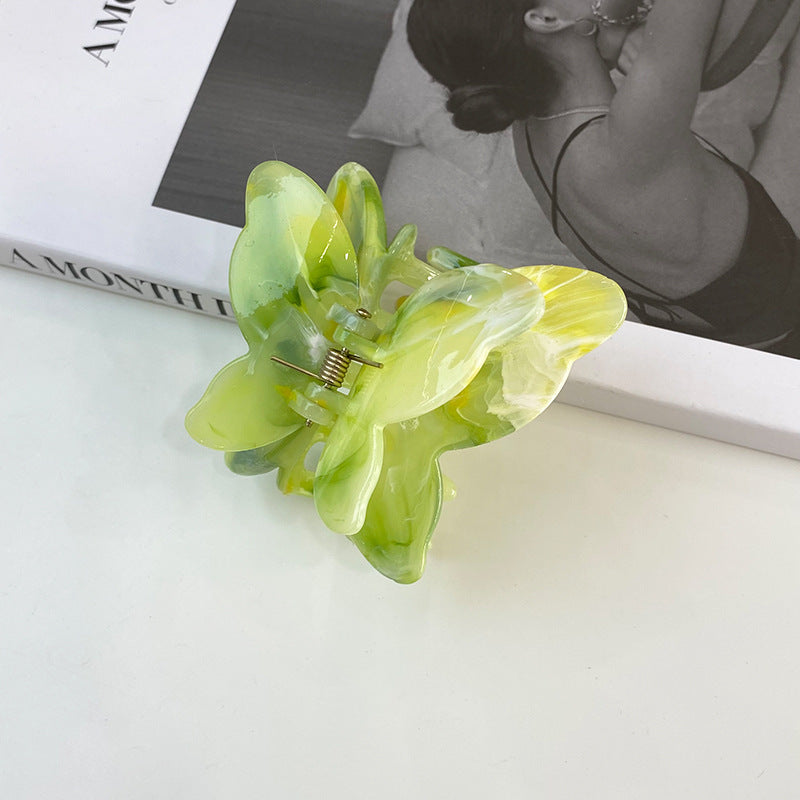 Wholesale high-quality ink butterfly grab clip Temperament elegant large texture butterfly hairpin shark clip hair ornament wholesale women