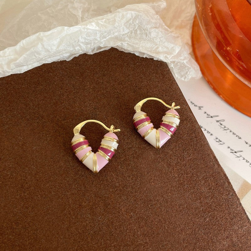 Wholesale Love color earrings cute girly