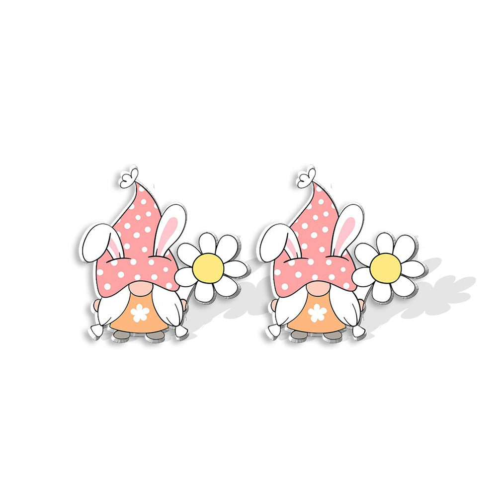 Wholesale Easter Dwarf Rabbit Carrots Plastic Earrings