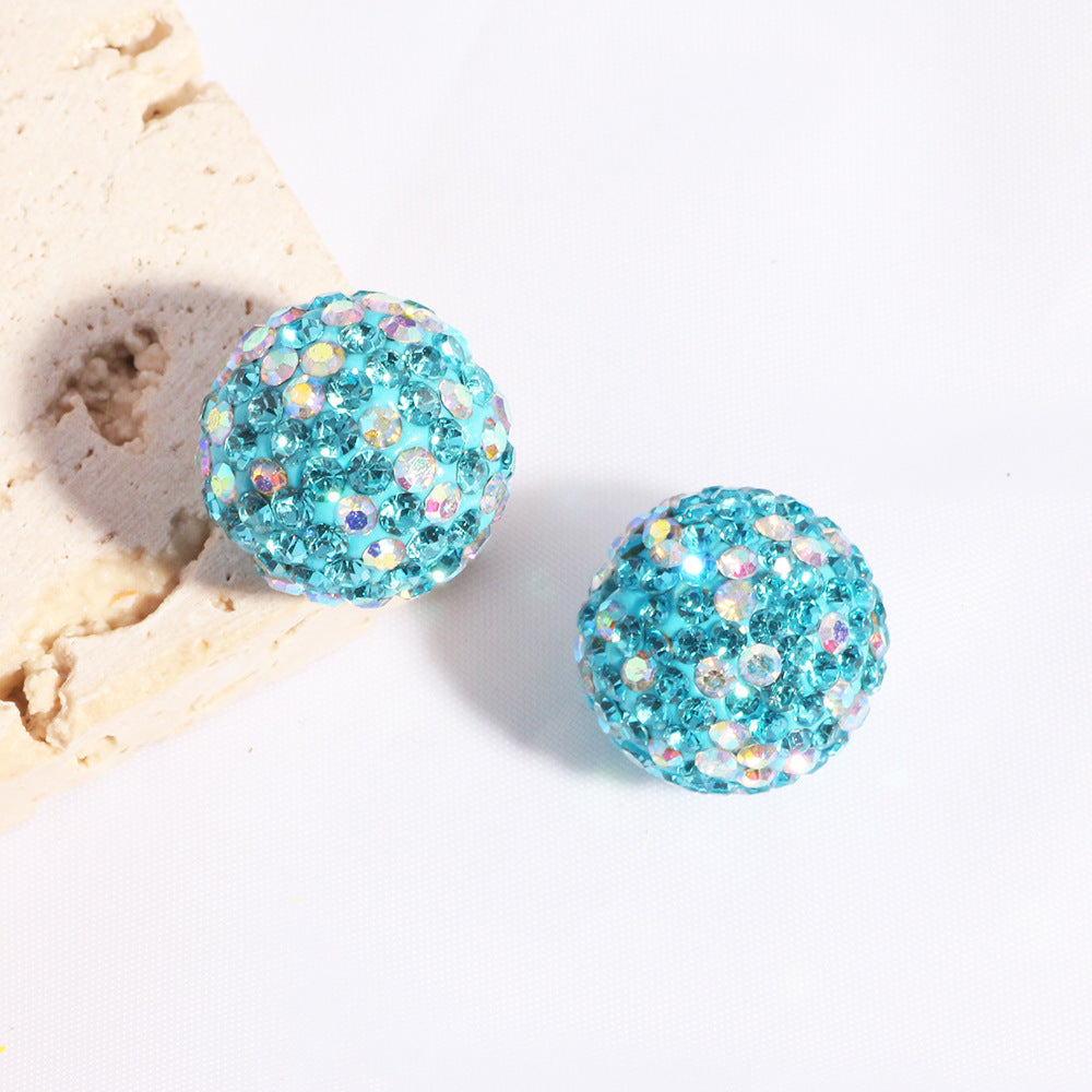 Wholesale 20pcs Sparkling soft clay colored full diamond beads