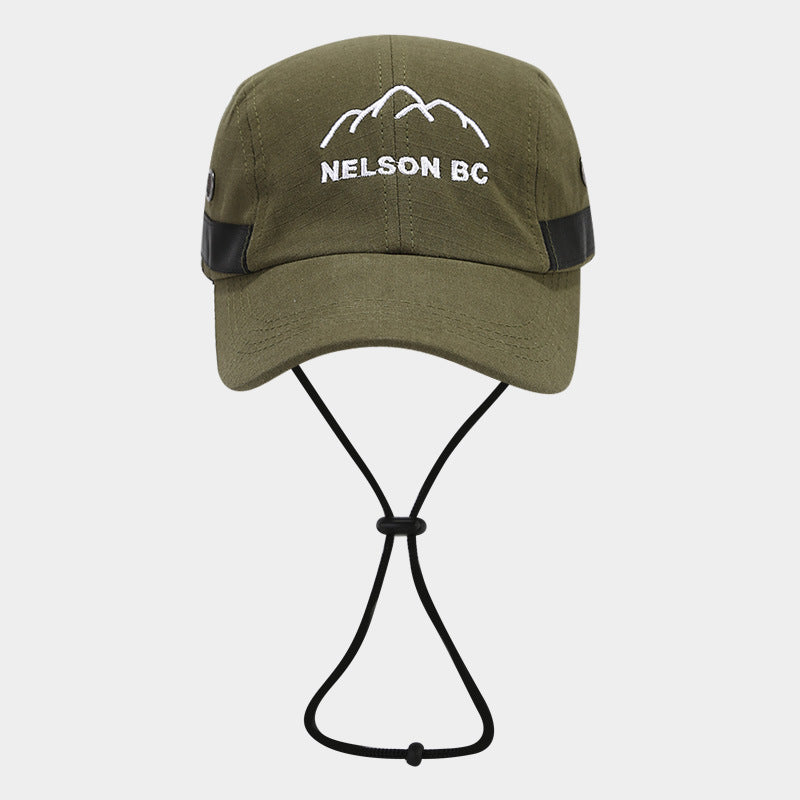 Wholesale Mountain Letter Embroidery Quick Dry Baseball Cap with Windproof Rope