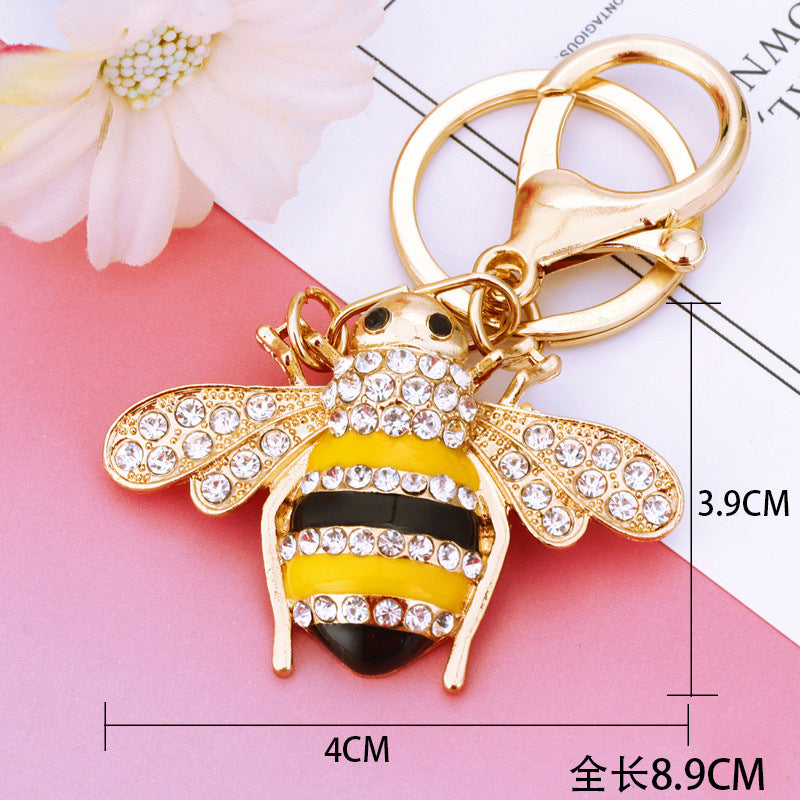 Wholesale Diamond-encrusted bee insect car key chain