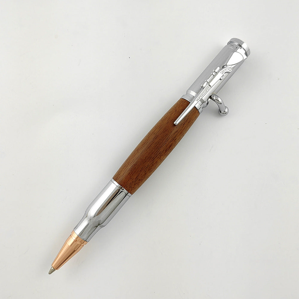 Wholesale Pens Gun Bolt Wood Pressure Reducing Switch Pen Ballpoint Pen