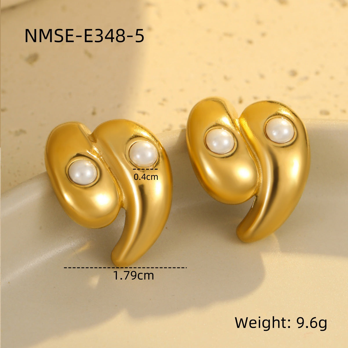 Wholesale Water droplet shaped heart shape Stainless Steel Earrings