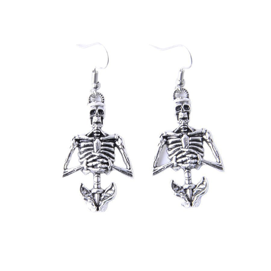 Wholesale Dark punk style skull shape earrings