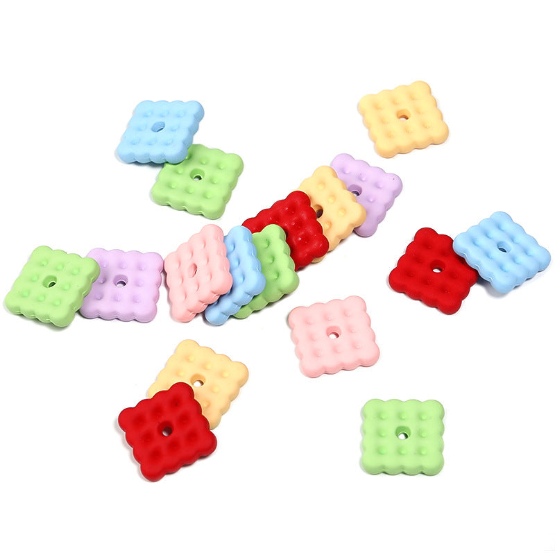 Wholesale 100pcs 20mm Hand feel Lacquer Square Biscuit Color Stacking Joy Acrylic DIY Beads