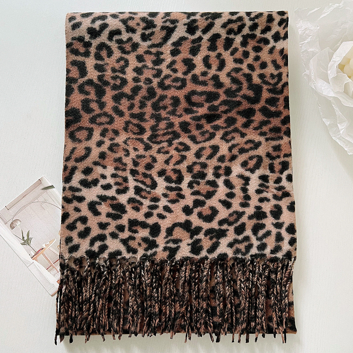 Wholesale Autumn and Winter Leopard Print Warm and Versatile Fashionable Imitation Cashmere Scarf