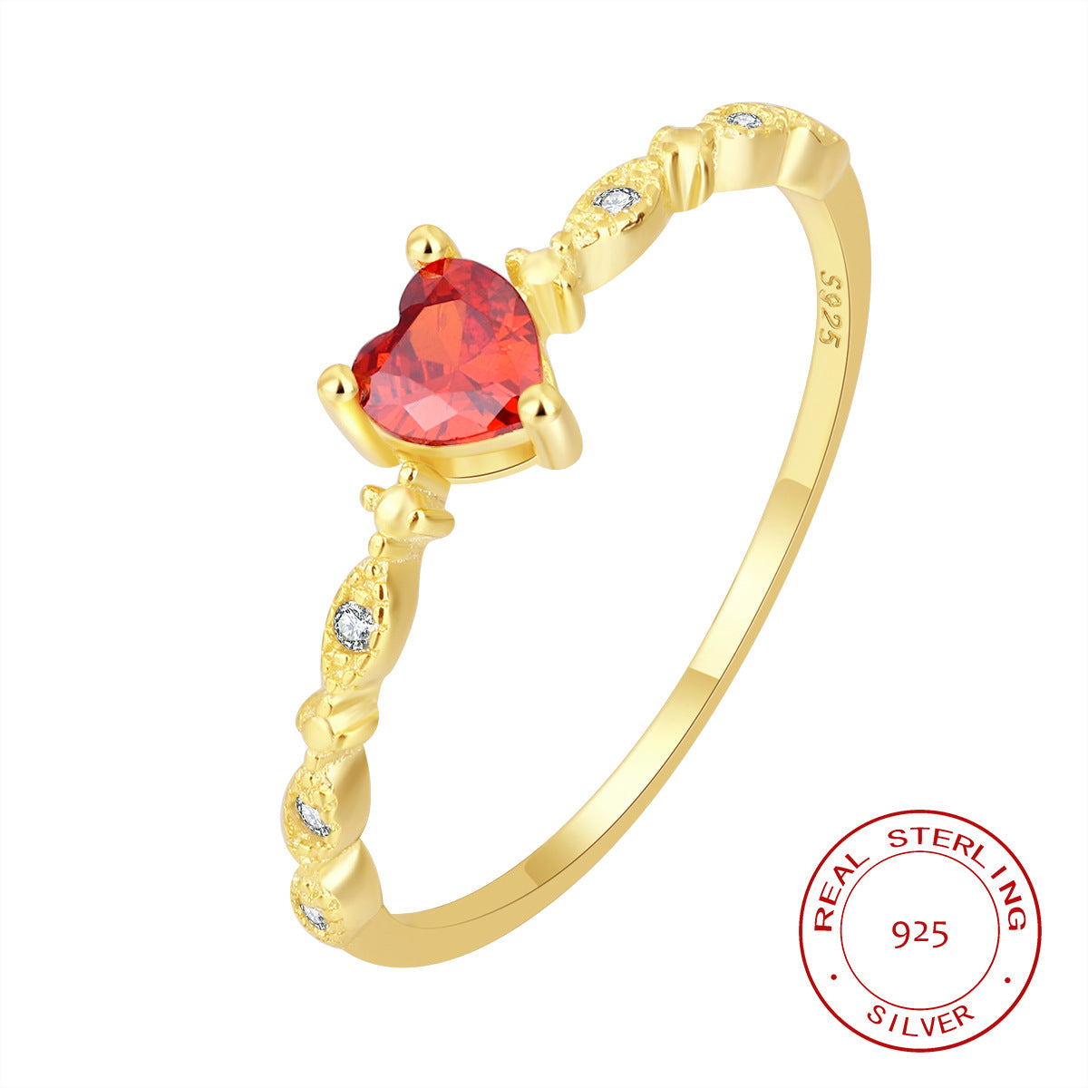 Wholesale Love Ruby Sterling Silver Ring