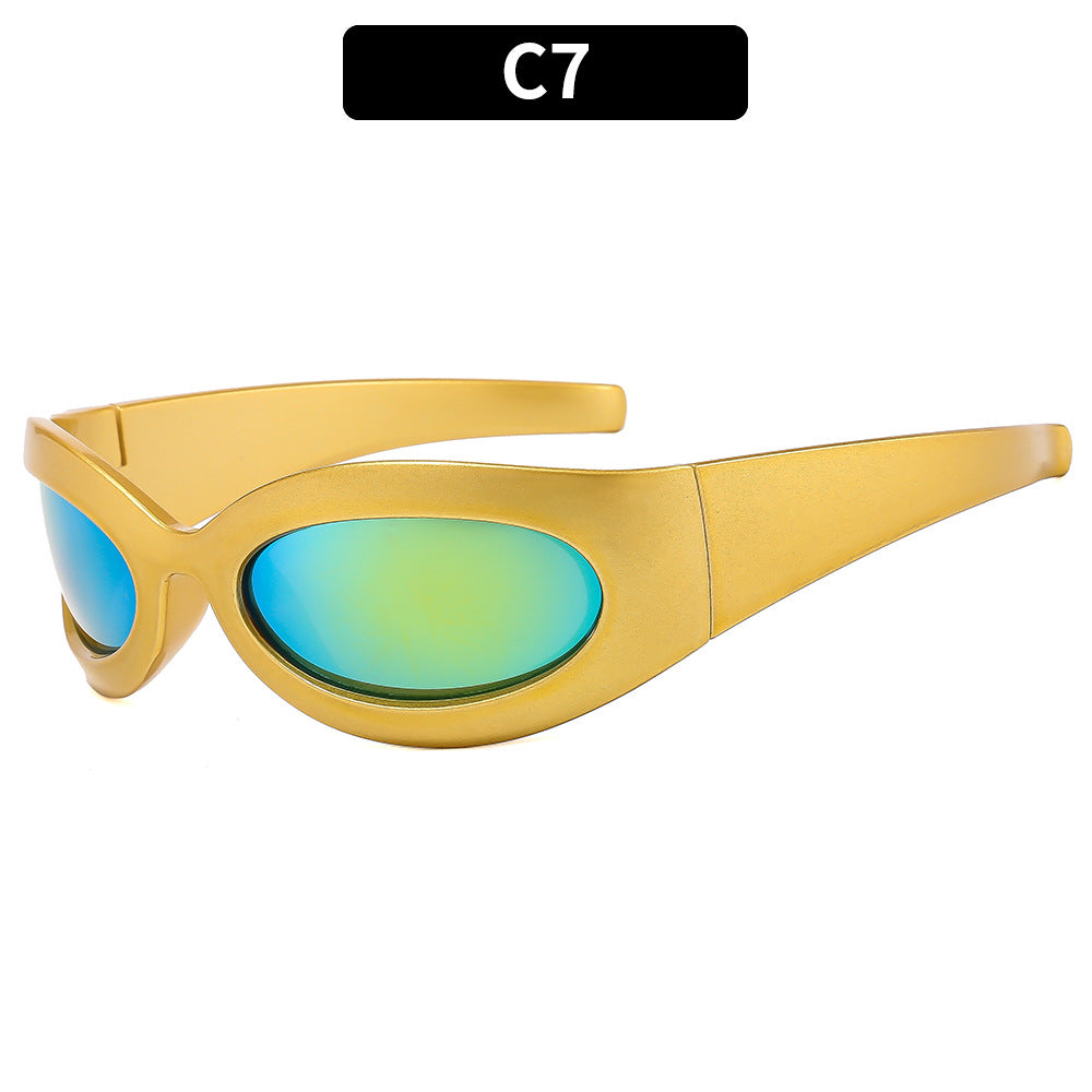 Wholesale Elliptical Futuristic Cycling PC Sunglasses