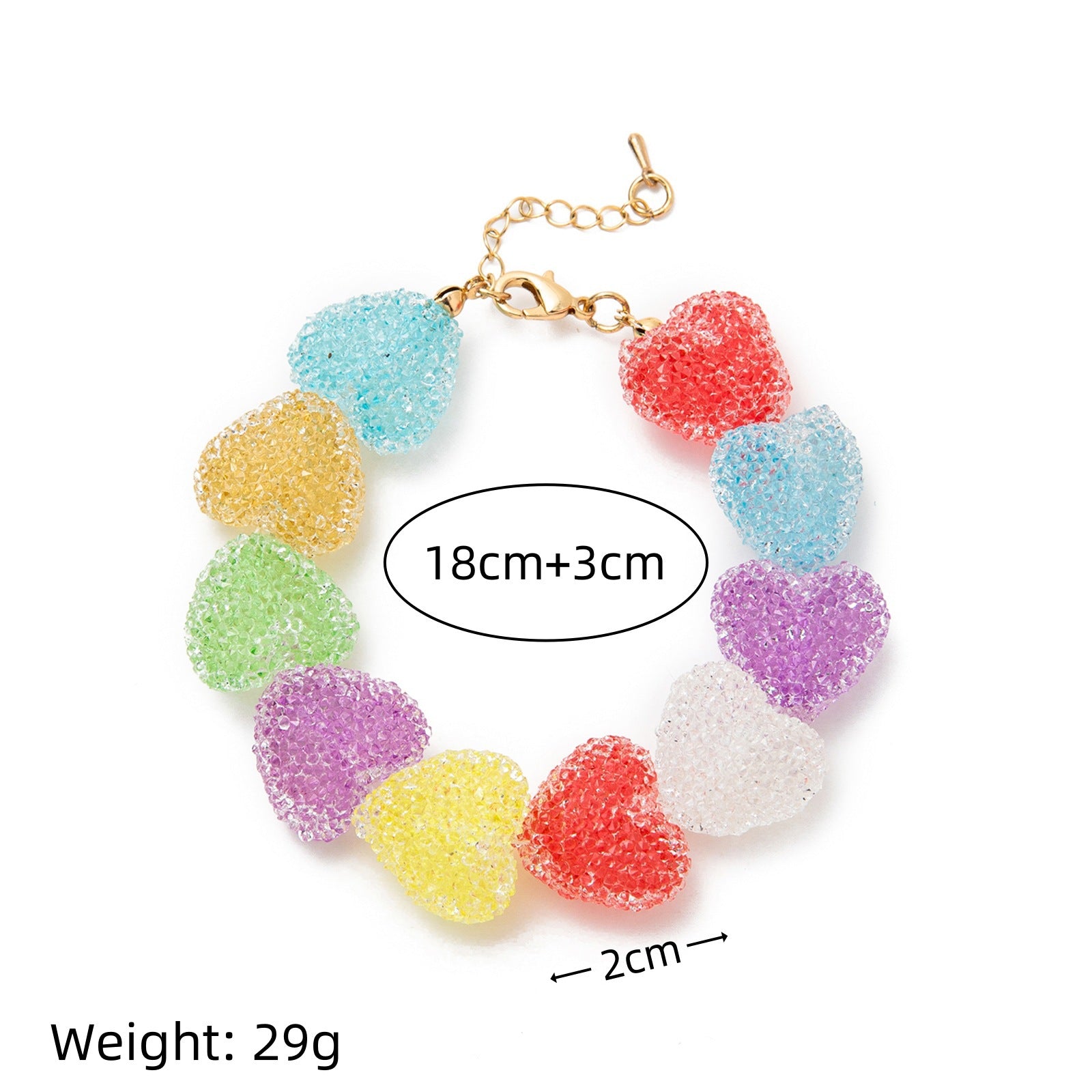 Wholesale Gold Plated Copper Rainbow Heart Cherry Pendant Pearl Layered Bracelet Set For Women Everyday Wear