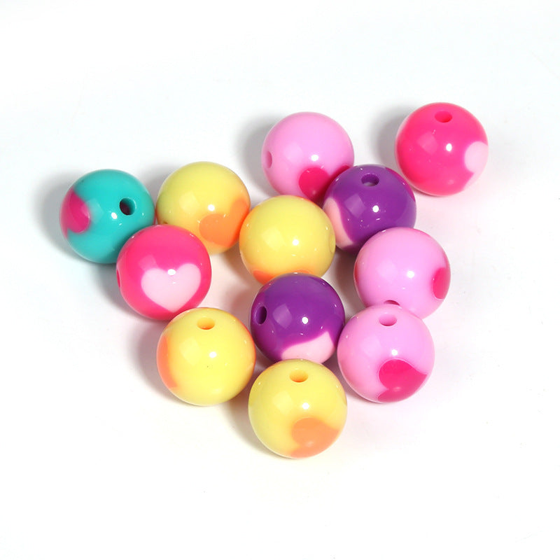 Wholesale 20pcs/pack Creamy Candy Two-color Plum Blossom Butterfly Print Loose Beads