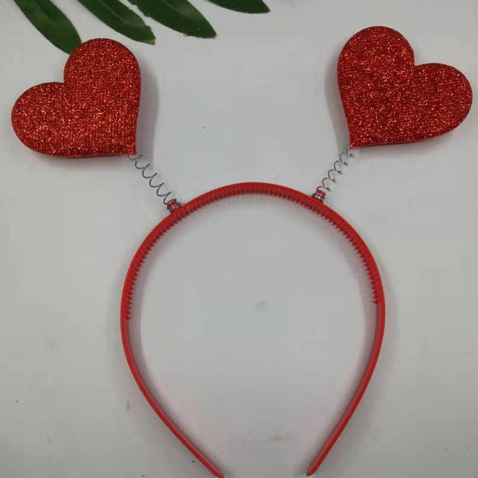 Wholesale New Year's new red love hairband hair accessories three-dimensional love headband headdress Valentine's Day hair accessories